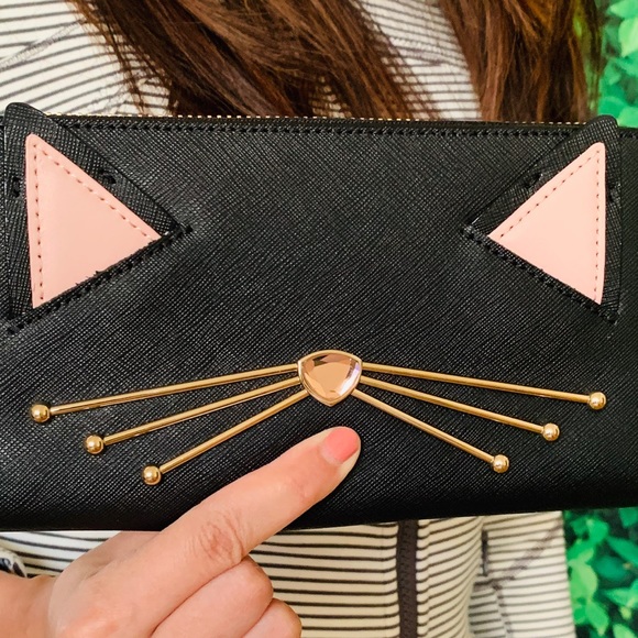 Kate Spade Jazz Things Up Cat Black Wallet - Picture 8 of 8